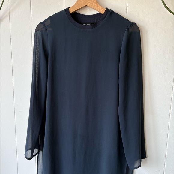Zara Navy Tunic Dress | Size XS - Picture 2 of 6